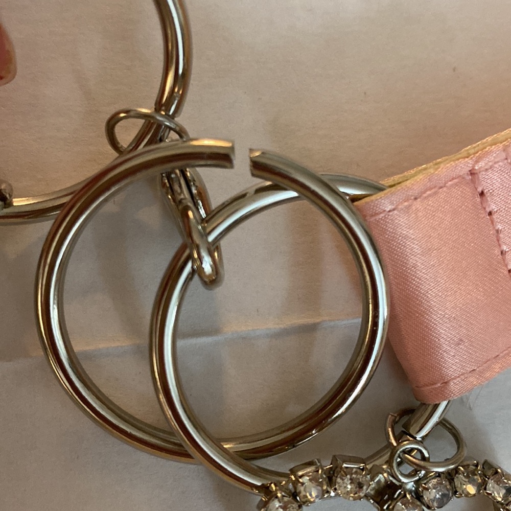 Vintage Y2K Chain belt with rhinestone heart Charm - Picture 8 of 10